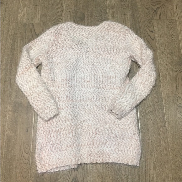 Cleo eyelash fluffy knit cardigan light pink EUC Sz S - Picture 5 of 13